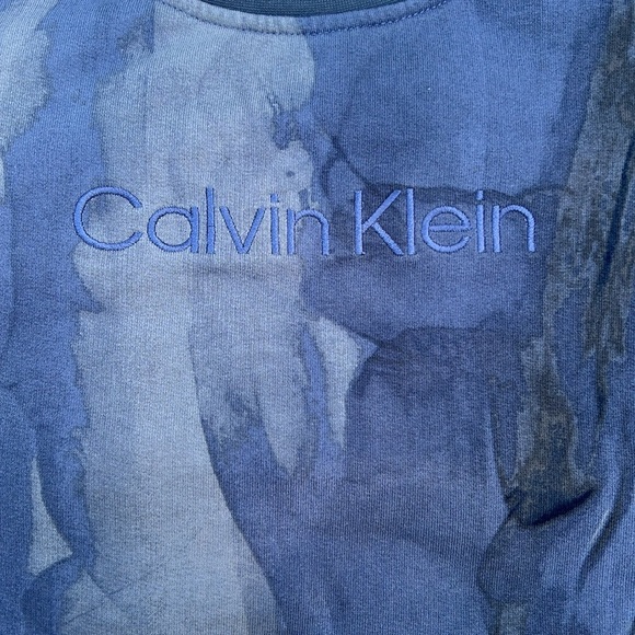 Calvin Klein Women's Dark Purple/Gray Watercolor Crewneck - Picture 3 of 4